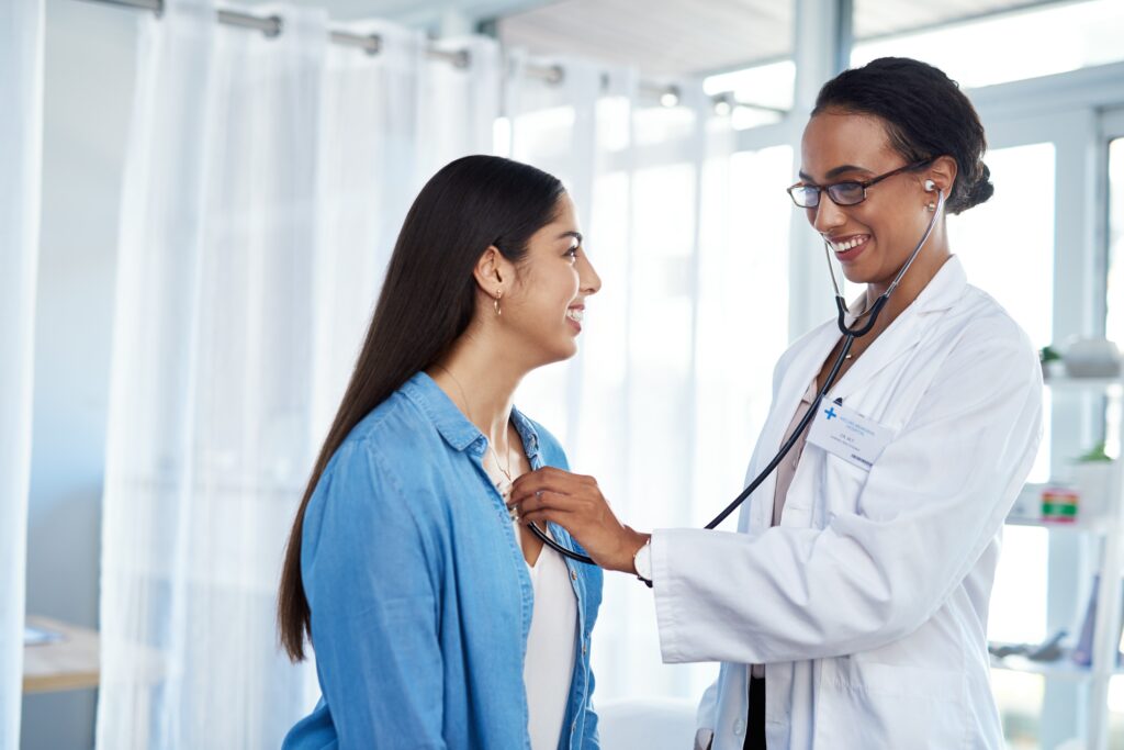 advice,,patient,and,doctor,with,stethoscope,for,examination,,diagnosis,and